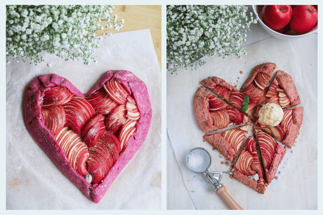 Beet and Apple Heart Shaped Galette