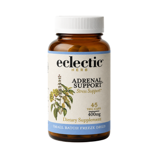 Adrenal support capsules with freeze-dried botanicals for healthy stress response and adrenal wellness