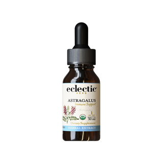 Bottle of organic astragalus extract with natural immune and stamina support benefits