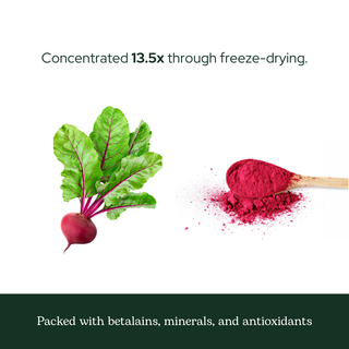 Organic freeze-dried beet juice powder for circulation, antioxidants, and exercise support