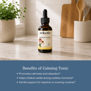 Calming Tonic Kids 2 oz bottle with organic soothing herbs for children
