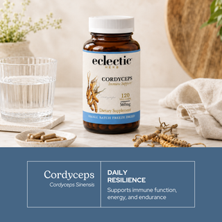 Organic Cordyceps capsules for energy, immune support, and respiratory wellness
