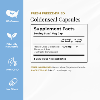 Goldenseal capsule supplemental facts 400mg