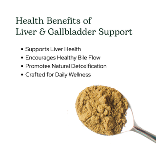 Liver and gallbladder support powder with milk thistle, beet, dandelion, turmeric, and organic herbs for detox and digestion