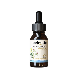 Bottle of Liver Support Extract with Milk Thistle, Dandelion, Red Root, and Oregon Grape for liver detox and digestive wellness