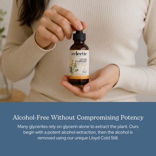 Bottle of Liver Support Glycerite with traditional liver herbs for detox and healthy liver function