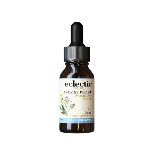 Bottle of Liver Support Extract herbal supplement with natural ingredients for liver health