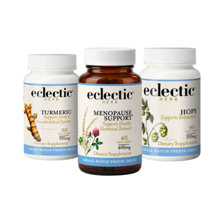 Women's Menopause Support Bundle with hormonal balance, relaxation, and joint comfort supplements
