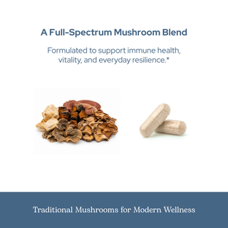 Original 7 Mushroom capsules with organic blend of seven US-grown medicinal mushrooms for immune and cognitive support