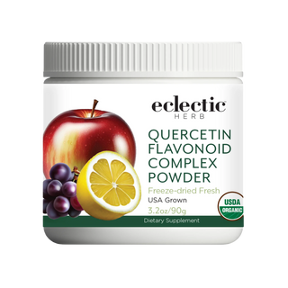 Quercetin flavonoid complex powder with grapes, apple, lemon, parsley, kale, and alfalfa for antioxidant and immune support