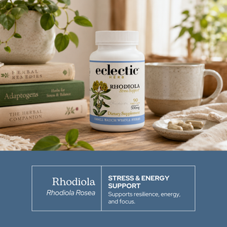 Rhodiola capsules for stress relief, energy, and mental stamina with whole root and concentrated extract, vegan and clean formula