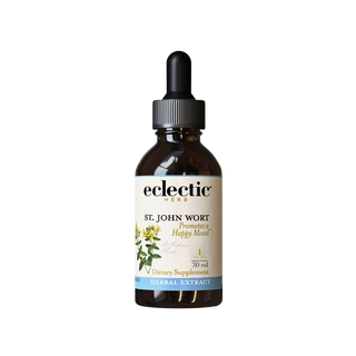 St. John's Wort extract bottle with organic, US-grown herbal ingredients for mood, nervous system, immune, and skin support