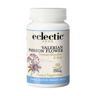 Valerian passionflower capsules for relaxation and restful sleep with herbal blend