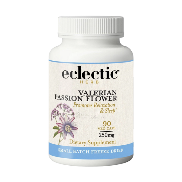 Valerian passionflower capsules with herbal blend for relaxation and restful sleep